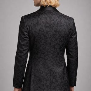 Man Suits Black Jacquard 3 Piece Suit Wedding Tuxedo Groom Suit Men Party Wear Outfits image 4