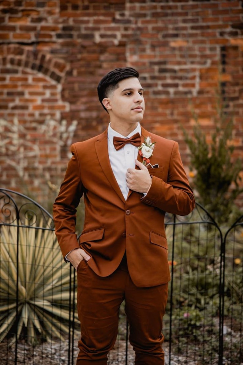 Men Wedding Suits 2 Piece Groom Suit Tuxedo Burnt Orange Suit Groomsmen men-wedding-suits-2-piece-groom-suit-tuxedo-burnt-orange-suit-groomsmen