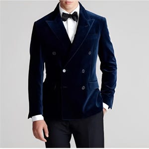 Velvet Double Breasted Tuxedo Jacket Men Etsy UK