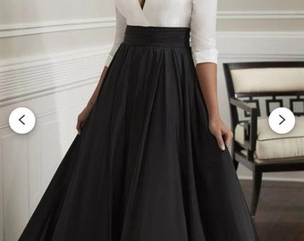 Taffeta Black Maxi Skirt Formal Long Prom Party Christmas Special Evening Skirt Gift for Her Etsy