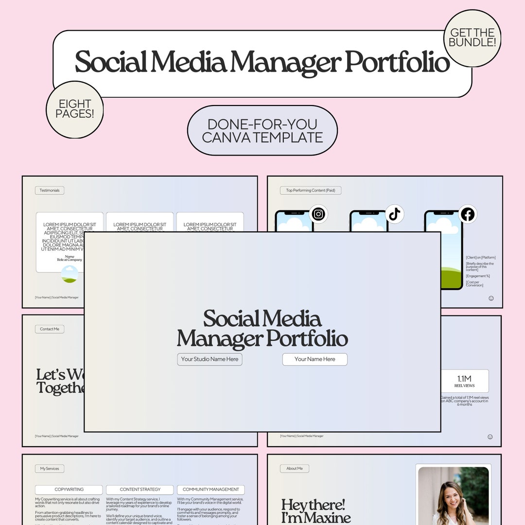 Social Media Portfolio Template for Social Media Manager Portfolio