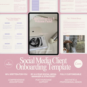 Client Welcome Packet Template for Social Media Freelancer New Client Onboarding Guide Template Onboarding Packet for Social Media Manager