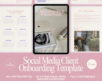 Client Welcome Packet Template for Social Media Freelancer New Client Onboarding Guide Template Onboarding Packet for Social Media Manager