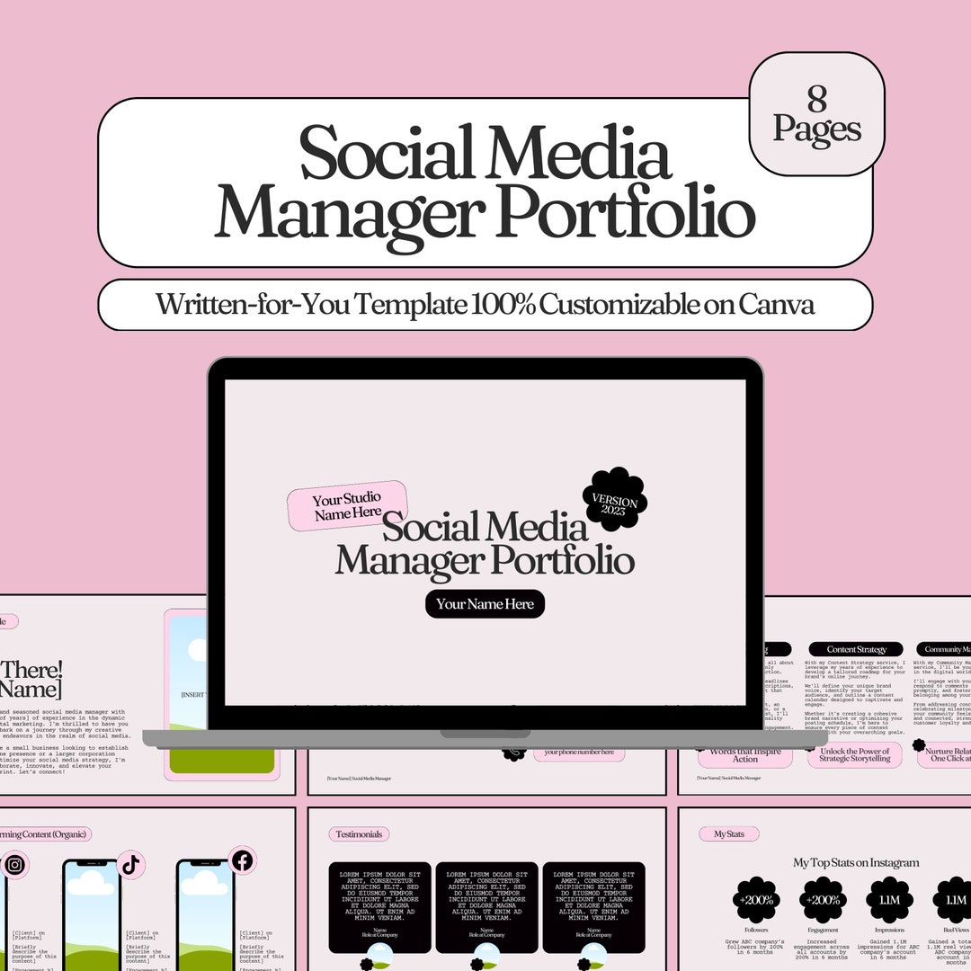 Social Media Manager Portfolio Template Social Media Portfolio