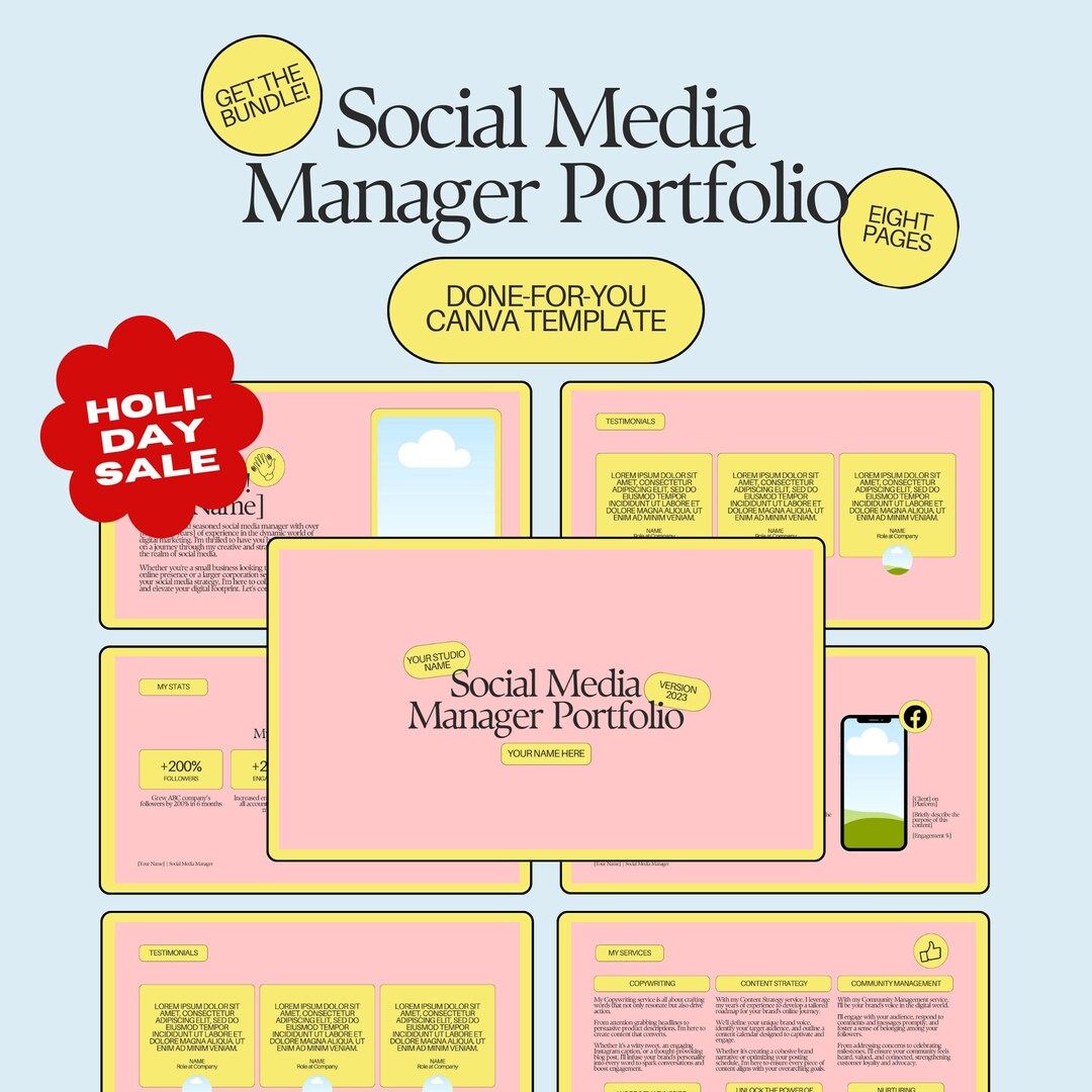 Social Media Portfolio Template Social Media Manager Portfolio Template