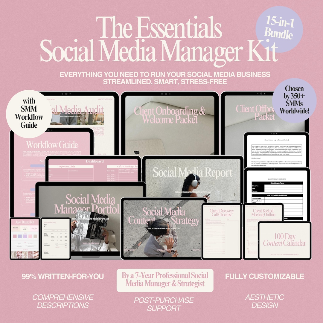 Done for You Social Media Manager Templates Bundle for Freelancers Start Social Media Management ...