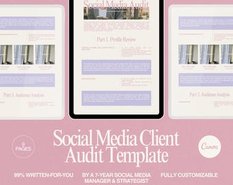 Social Media Audit Template Instagram Brand Audit Canva Editable Client Audit Report for Freelance Social Media Managers and Agencies
