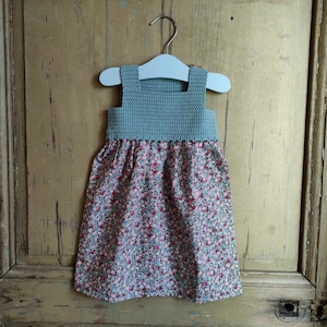Vestido niña 2 años / vestido niña crochet y tela / vestido niña tela liberty