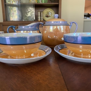 Vintage Lusterware Tea Set from Japan
