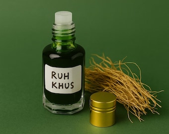 Handmade Ruh Khus Attar | Natural Vetiver Perfume Oil | Earthy Fragrance | Alcohol-Free | Steam-Distilled