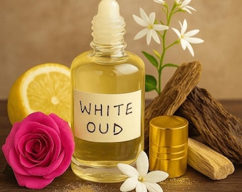 Handmade White Oud Attar | Oud Perfume Oil | Woody Musky Floral Notes | Alcohol-Free & Long-Lasting