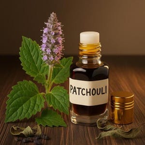 Attar de pachulí hecho a mano / Aceite de pachulí natural / Notas terrosas y amaderadas / Sin alcohol y destilado al vapor