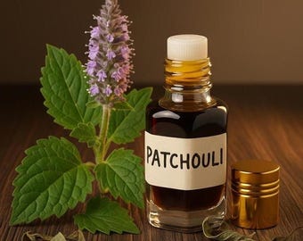 Handgemaakte patchoeli-attar | Natuurlijke pachouli-olie | Aardse houtnoten | Alcoholvrij en met stoom gedestilleerd