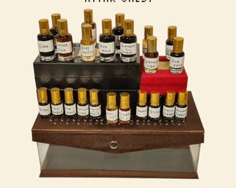 Handmade Attar Chest: Natural Alcohol-Free Perfume Oil Set