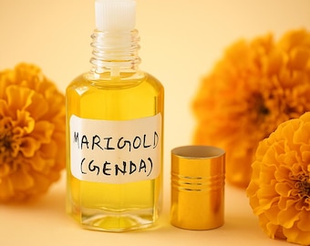 Handmade Marigold Attar | Genda Perfume Oil | Floral Fragrance | Alcohol-Free & Steam-Distilled