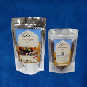 Organic Flax Seeds - Nutritional Indian Seeds for Cooking - Alsi Beej - Brown Linseed - Culinary Grade Natural Dried Raw Healthy Seed