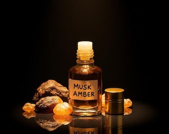 Handgemaakte Musk Amber Attar – Natuurlijke Kasturi Amber-parfumolie | Warme kruidige tonen | Alcoholvrij en met stoom gedestilleerd