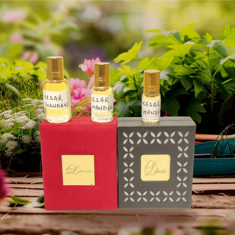 Luxury handmade unisex perfume oil with pure sandalwood and saffron essence