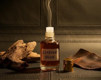 Handmade Leather Oudh Attar | Natural Leather Agarwood Oud Oil | Woody Leathery Notes | Alcohol-Free & Steam-Distilled