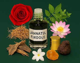 Handmade Jannatul Firdous Attar Perfume Oil | Woody Spicy Floral Earthy Notes | Alcohol-Free & Steam-Distilled