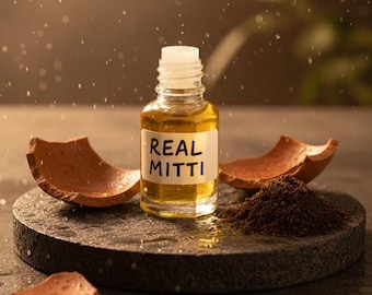 Handmade Real Mitti Attar | Natural Petrichor Perfume Oil | Earthy Rain Fragrance | Alcohol-Free | Steam-Distilled