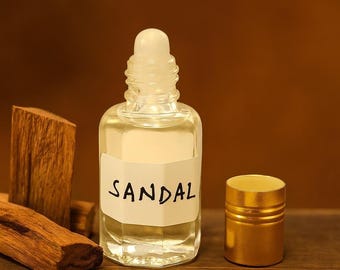 Attar de Sândalo Artesanal | Óleo Perfumado de Sândalo | Notas Amadeiradas e Cremosas | Sem Álcool e de Longa Duração