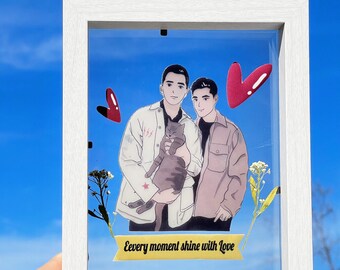 Foto ilustrada personalizada con marco: ¡regalo perfecto para parejas, mascotas y aniversarios!