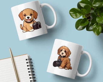 Lindo cachorro Cavapoo con imágenes prediseñadas de cámara - Archivos digitales PNG y SVG