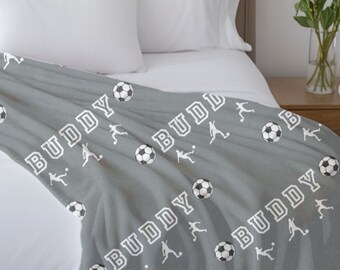 Personalized Soccer Blanket, Custom Blanket for Soccer Player, Personalized gift for Soccer Enthusiast, Soccer blanket with personalization