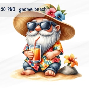 30 PNG  Beach Gnome, Gnome clipart, Gnome Summer Beach Clipart, Clipart Bundle, Gift for kids, Kids  Clipart, Commercial Use