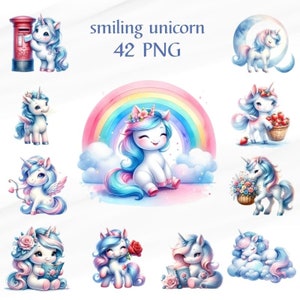 42 PNG Unicorn, Clipart, unicorn Anime, Nursery Clipart, Rainbow Clip Art,Unicorn Png, Commercial Use