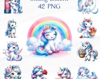 42 PNG Unicorn, Clipart, unicorn Anime, Nursery Clipart, Rainbow Clip Art,Unicorn Png, Commercial Use