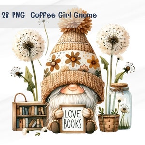 28 PNG   book gnome Clipart Bundle, book clipart,Clipart Bundle, Gift for kids, Kids Animals Clipart, Commercial Use
