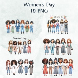 19 PNG Frauen Tag Aquarell Clipart, Mode Mädchen Aquarell, Frauentag, Karte machen Frau, Lady Boss, kommerzielle Nutzung