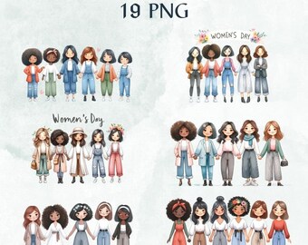 19 PNG 女性の日の水彩画クリップアート、ファッションガールの水彩画、女性の日、カードを作る女性、女性上司、商用利用