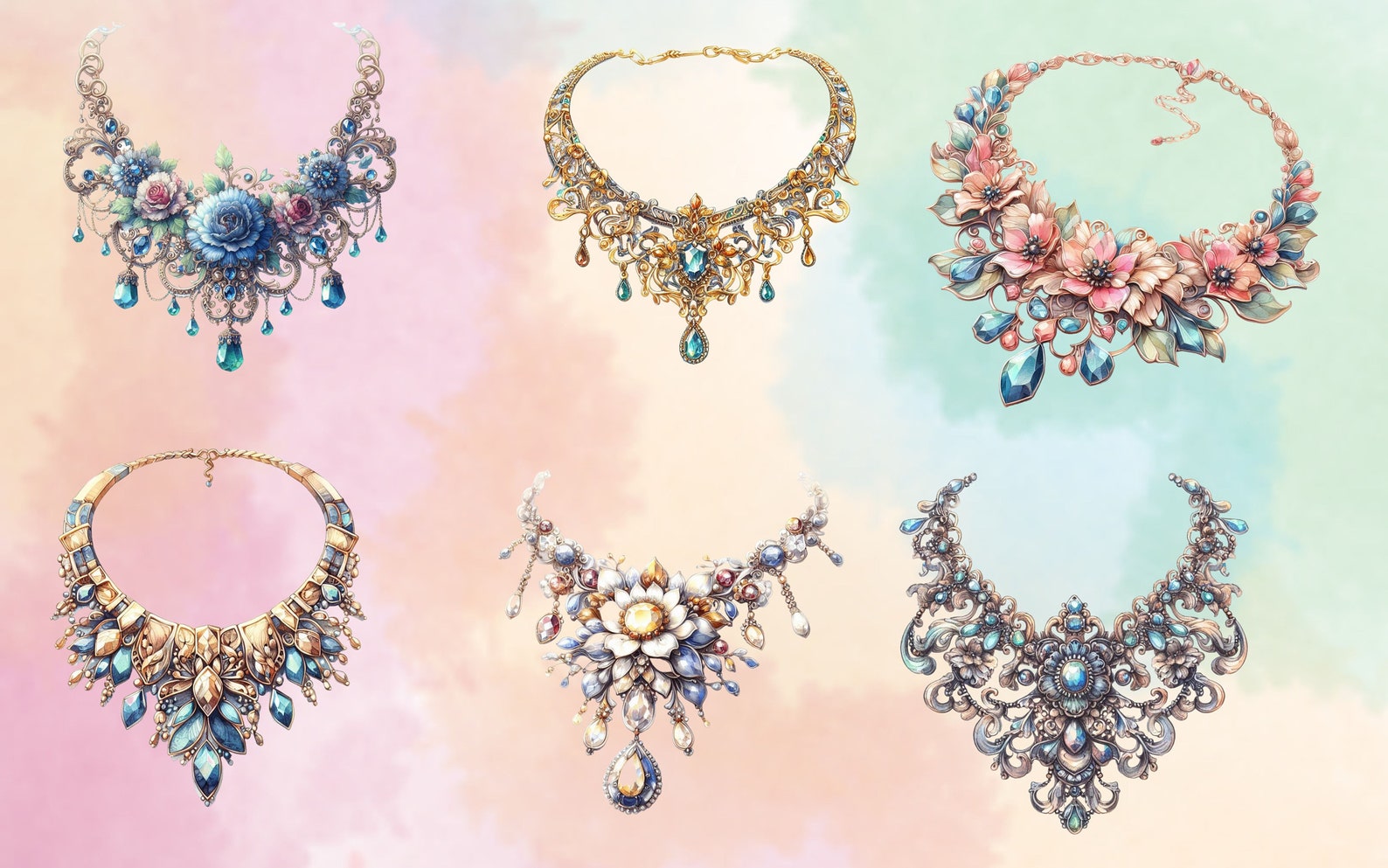 50 PNG Watercolor Jewelry Necklace Clipart, Jewelry Clipart Jewelry Png ...