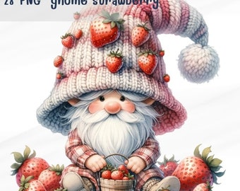 28 PNG gnome strawberry Gnome clipart, Springl, Clipart Bundle, Gift for kids, Kids Animals Clipart, Bumblebee, Commercial Use