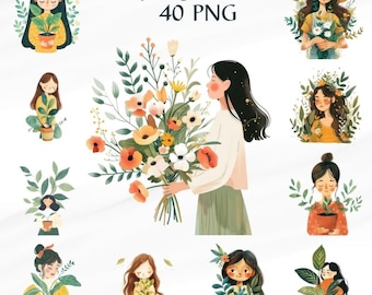 40 PNG spring Clipart, spring flowers Clipart, Spring Watercolor, Flowers Digital Paper, Spring Floral Clipart, Commercial Use