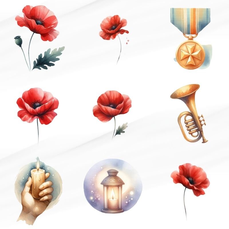 50 PNG Watercolor Memorial Day Clipart , Memorial Day, USA America Day ...