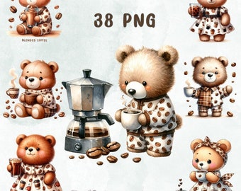 38 PNG Watercolor Coffee Clipart, Coffee Lover, Coffee clipart,Coffee Mug Clipart, Coffee for card, Commercial Use