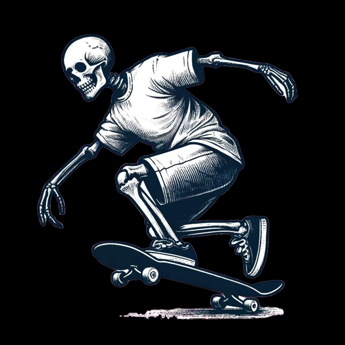 Skateboard Skeleton PNG, Skeleton Sublimation, High Resolution, Instant ...