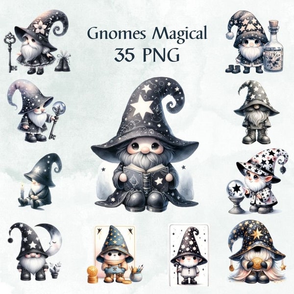 35 PNG Gnomes Magical, Flower Gnomes, Clipart Bundle, Cute Flower Gnomes Gnome, Fantasy Gnome, Magical Gnome, Commercial Use