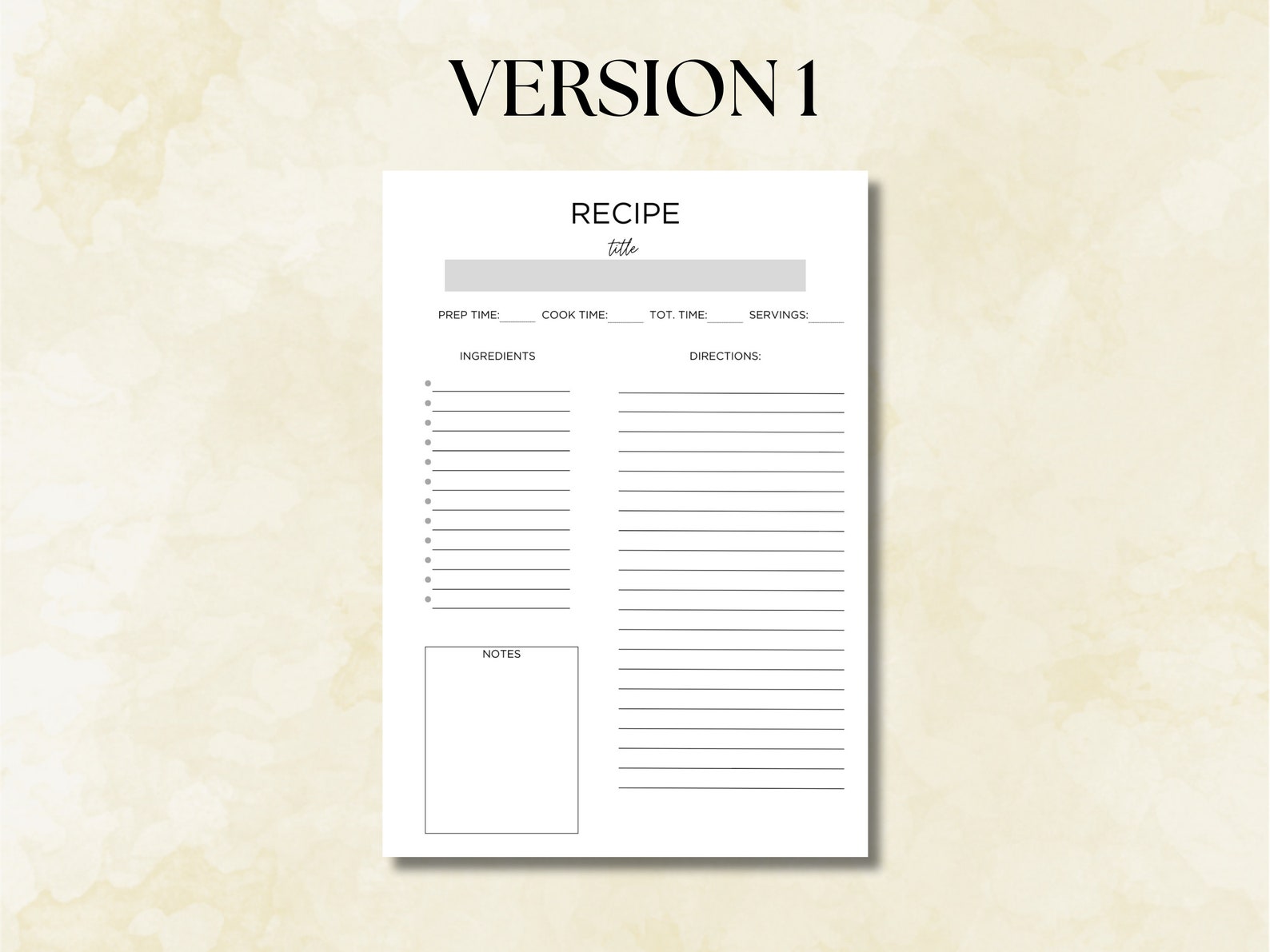 Recipe Template, Cookbook Recipe Template, Recipe Organizer, Editable ...