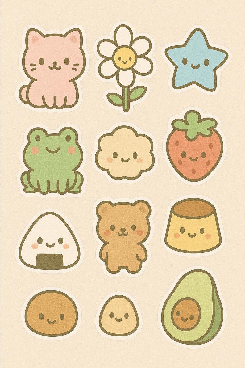 Kawaii Sticker Pack | Bulk Set of Stickers |journals, Planners ...