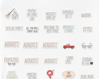 Pastel Swiftie Stickers | Fan Quote Decals, Vinyl Gift Set