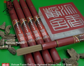 Vietnam Fusheng Red Clay Agarwood Incense Sticks 10g Rich Aroma for Meditation Relaxation Spiritual Healing Perfect Stress Reliever Yoga