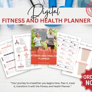 Printable Fitness Tracker Planner, Editable Planners Bundle, Weight Loss Tracker, Sleep Tracker, Habit Tracker, Printable Template Logs