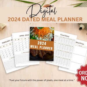 2024 Dated Meal Planner, Digital Weekly Planner, Meal Planning Organizer, Meal Tracker, Printable Planner