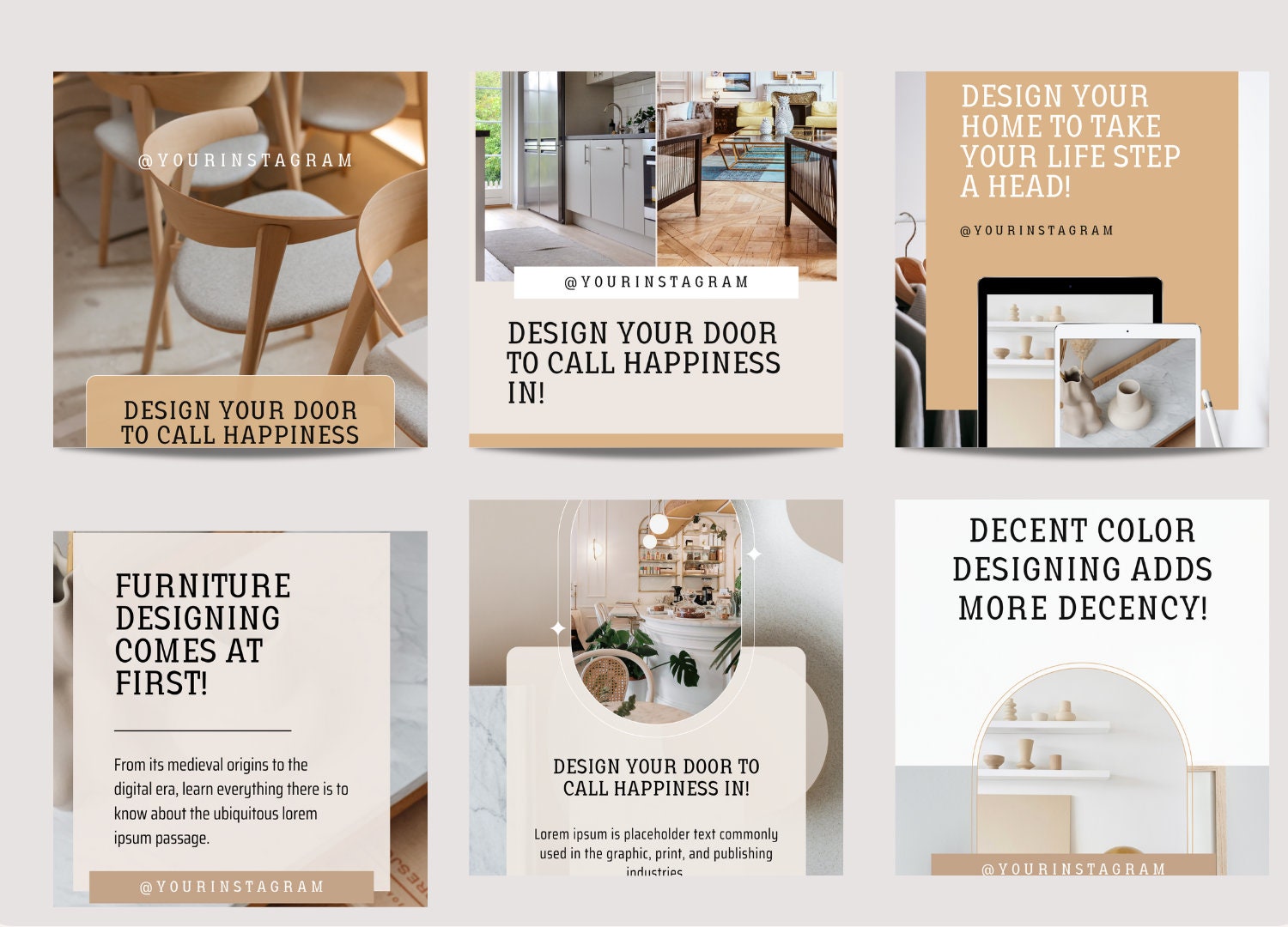 Interior Design Instagram Templates, Minimalist Interior Instagram Post ...