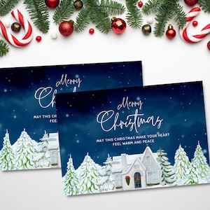 Merry Christmas Greeting Card designs template, Printable Template for Gifting